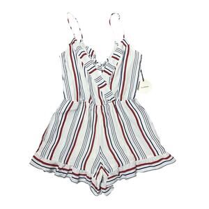 Tularosa Amelia Romper in Red Blue Stripe NEW